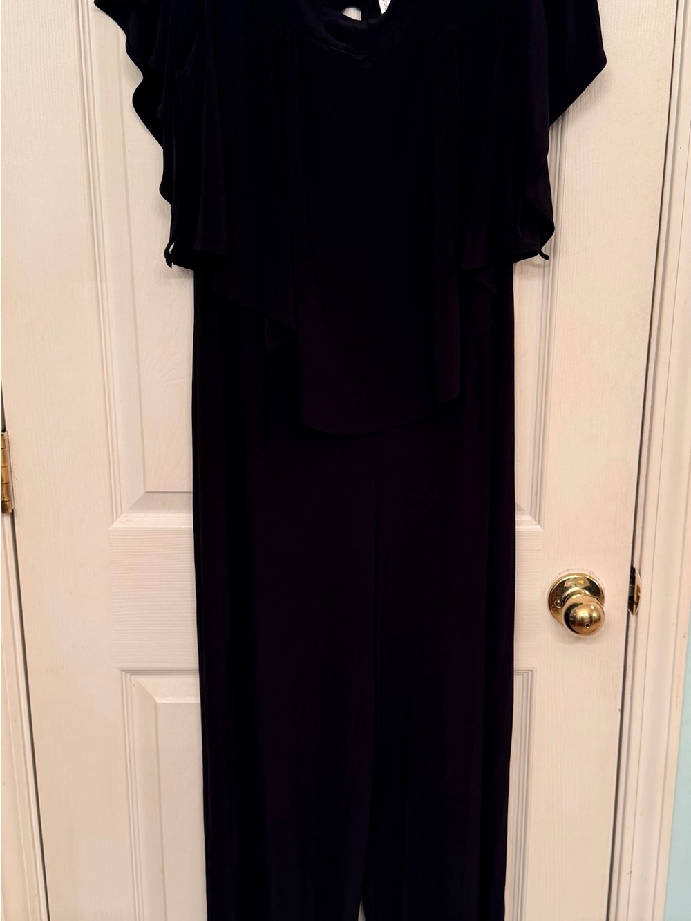 Emma & Michele Black Jumpsuit with Flutter Sleeves